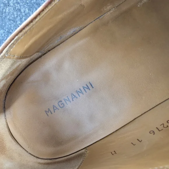 Magnanni Men's 11 M Cognac Brown Leather Single Monk Strap Dress Shoes Spain 132